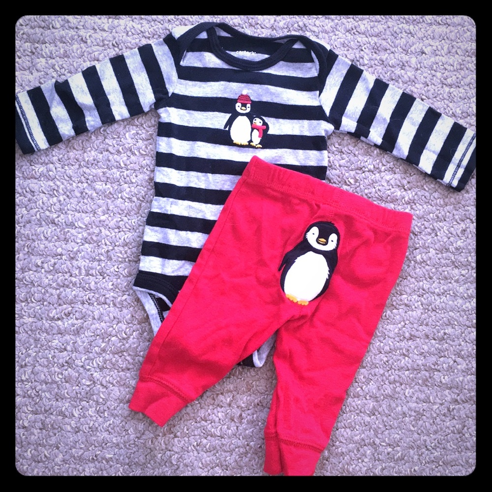 Carter’s cute 2 piece outfit onesie pants size 3M!
